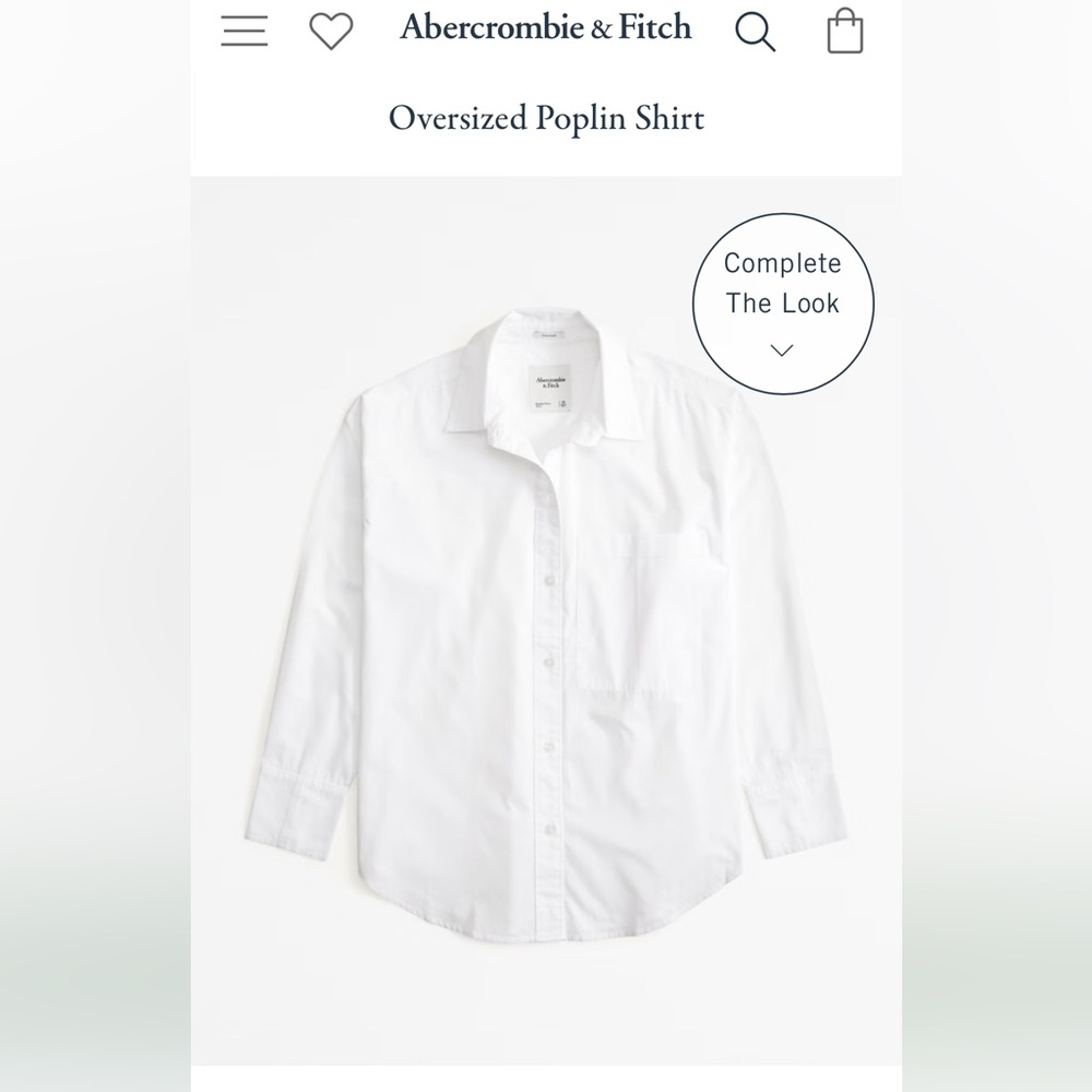 Abercrombie Oversized White Button Down, brand new